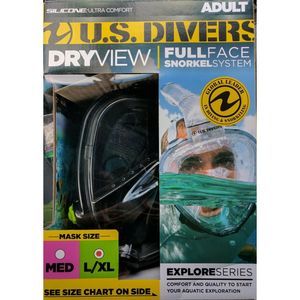 US Divers Dry View Snorkel L/XL Full Face Snorkel